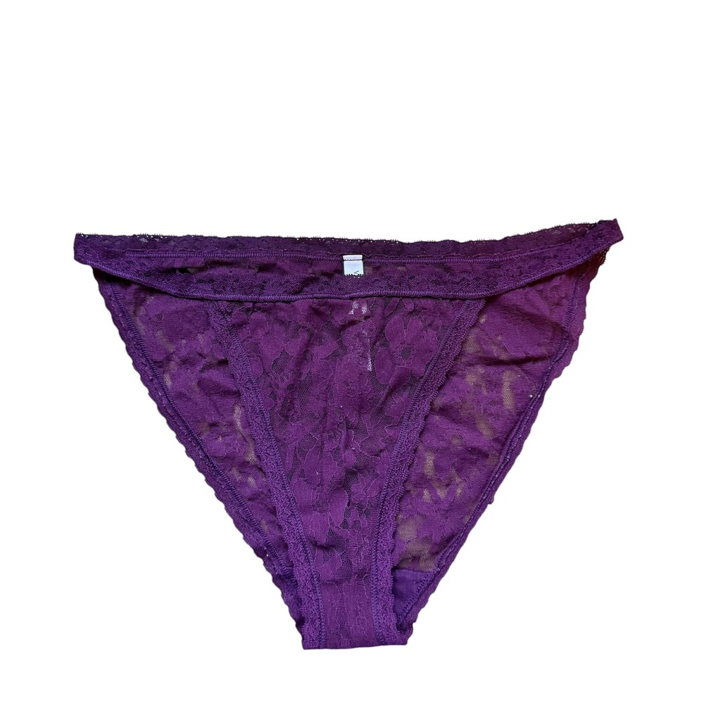 Victorias Secret Purple Floral Lace Bikini Panties‎ XL